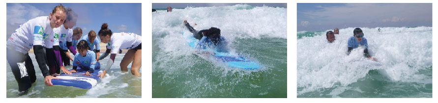 14 jeunes déficients visuels découvrent les joies du surf !