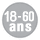 de 18 à 60 ans
