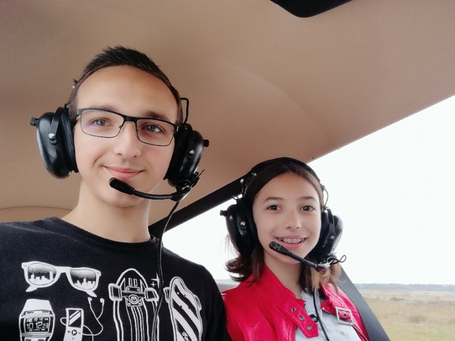 Premier baptême de l'air pour Julie